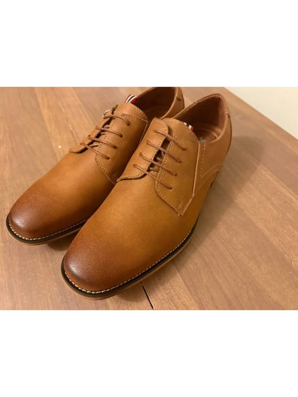 Men's Brown Leather Comfort Lace Up Derby Dress Office Business Casual Shoes